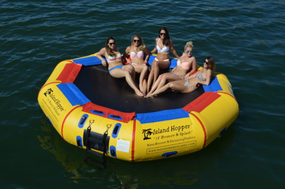 13 Foot Island Hopper Bounce N Splash Water Trampoline