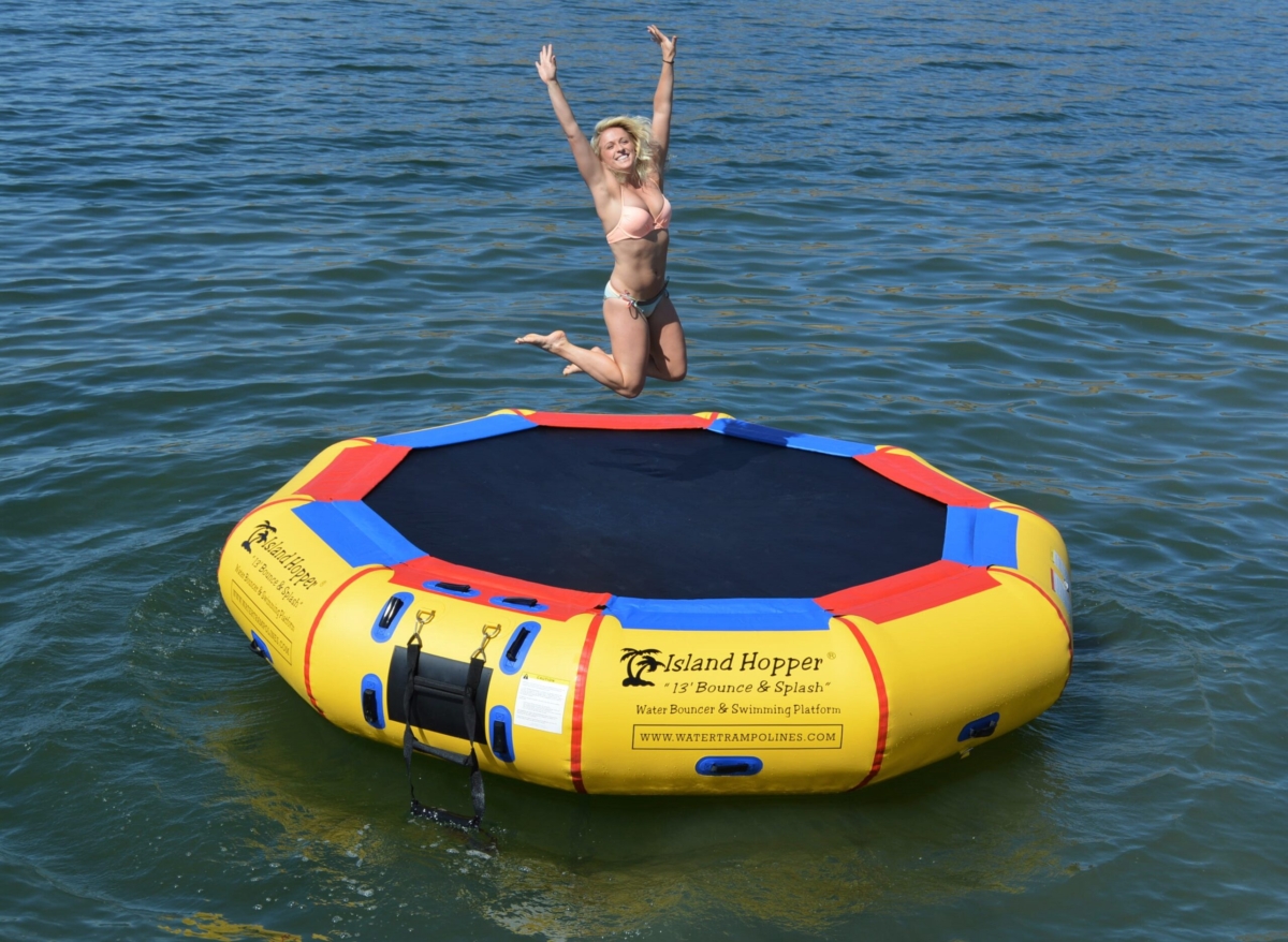 13 Foot Island Hopper Bounce N Splash Water Trampoline