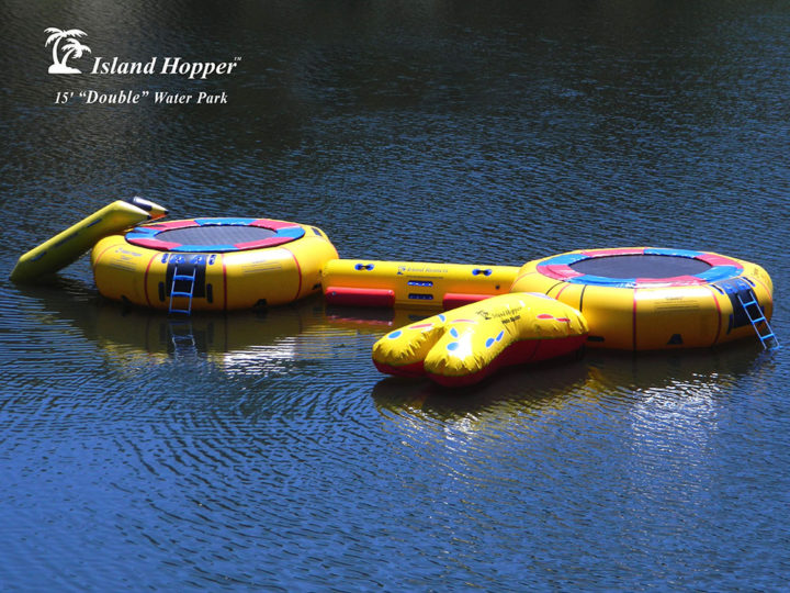 15 Foot Island Hopper Classic Double Water Park water trampoline set