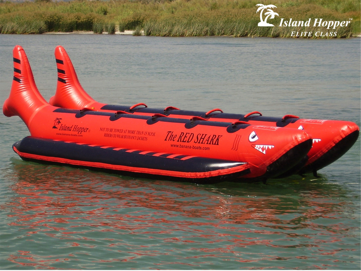 Island Hopper 10 Person The Red Shark Inflatable Banana Boat