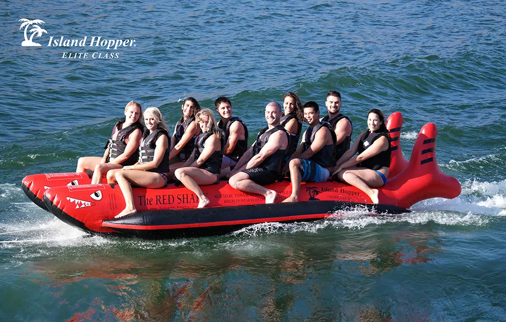 Island Hopper 10 Person The Red Shark Inflatable Banana Boat