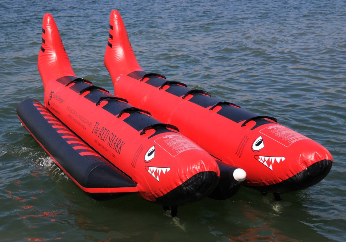 Island Hopper 10 Person The Red Shark Inflatable Banana Boat