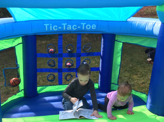 Shady Game Room Inflatable Fun House with Tic Tac Toe Ball Game