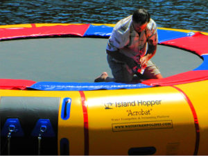 Water Trampoline Pad And Ladder Installation