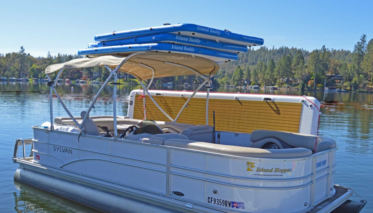 patio dock and island buddy on pontoon boat