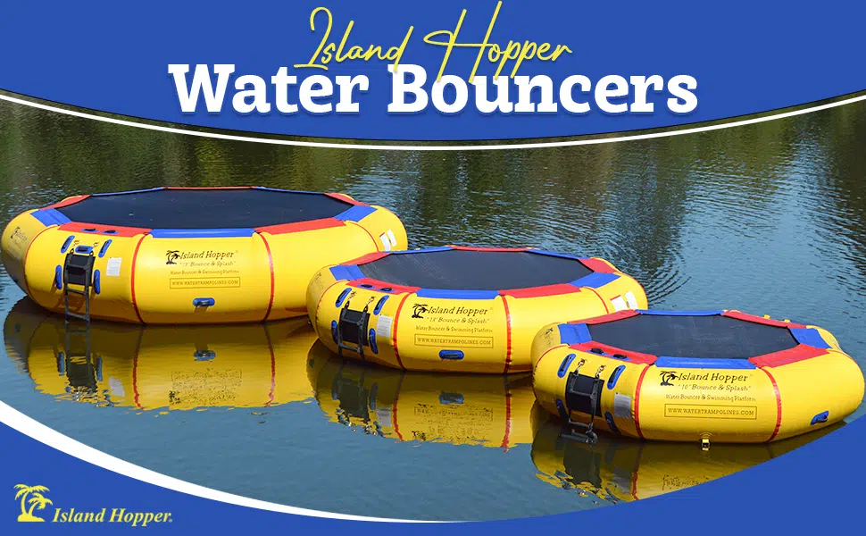 Island Hopper offers three sizes of water bouncers - 10', 13' and 17'.